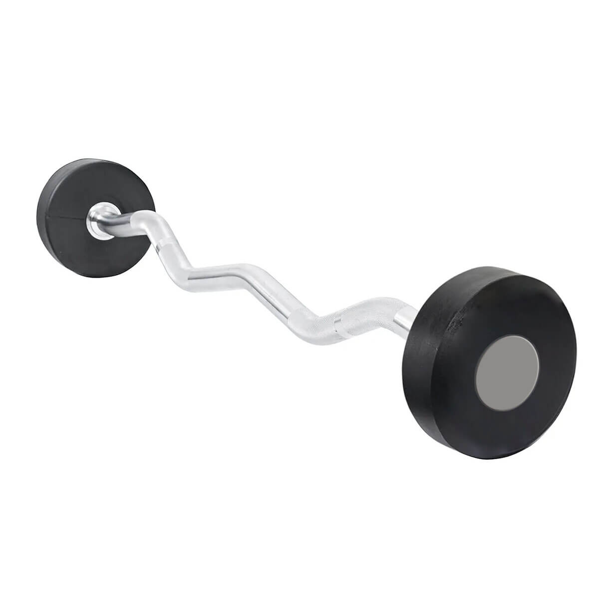 UBENCH RUBBER ENCASED BARBELL CURVED 10KG