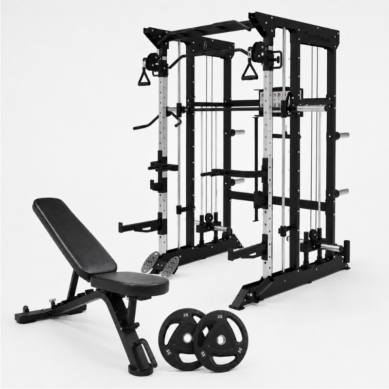 Active All-In-One Max Weight Stack Trainer & Smith Machine Multi-Gym Bundle