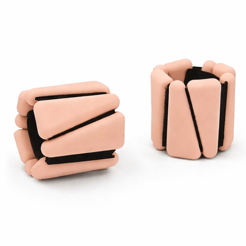 UBENCH ADJUSTABLE WRIST / ANKLE WEIGHTS 1KG PAIR - PEACH